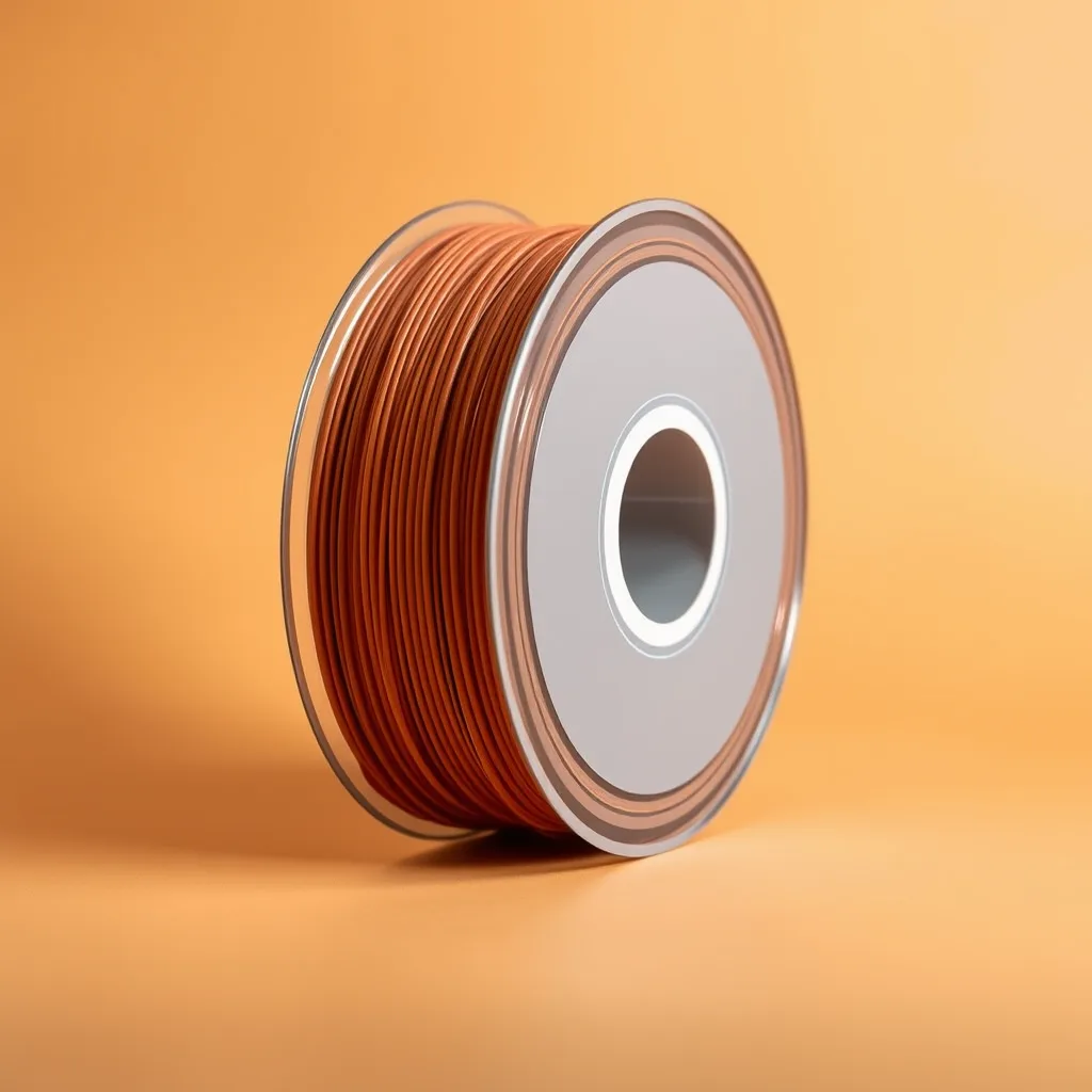 Spool of matte PLA filament in an earth tone used for printing Rhizoform planters